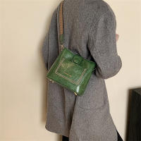 Bolso Bandolera De Cuero PU Vintage Para Mujer Lujo Diseñador Negro Bolso De Hombro Con Cadena Estilo Elegante Y Versátil - details 1