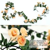 Corona De Flores Artificiales Rosas 180cm Para Decoración De Bodas Y Fiestas Guirnalda De Pared Para Hogar Y Habitaciones - details 4