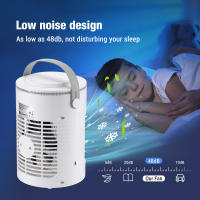 Aire acondicionado portátil, mini enfriador de aire 3 en 1, ventilador silencioso, 3 velocidades, 2 modos de pulverización, 600 ml, con asa, ideal para dormitorio y oficina, anillo de luz ambiental. - details 16