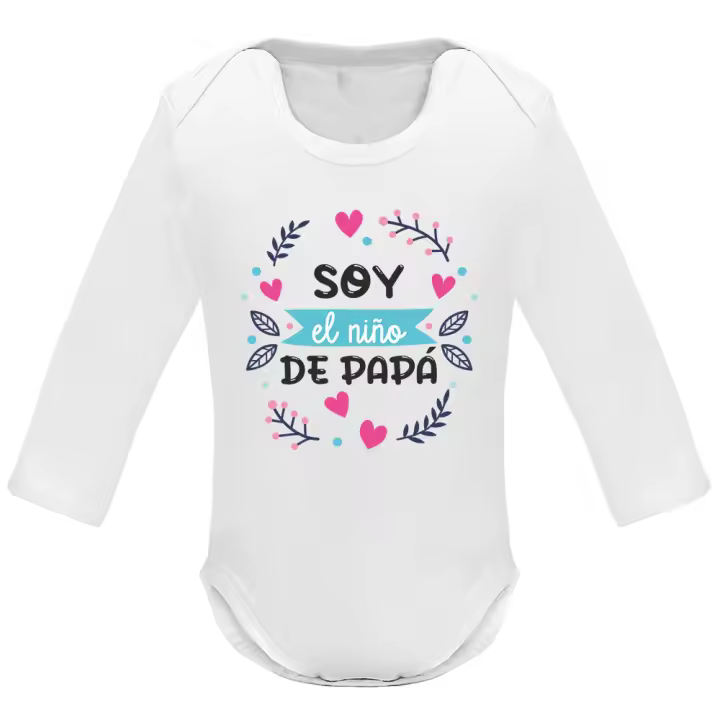 Body Bebé Roly Manga Larga Frase Original Mamá/papá - Suave y Cómodo - 1