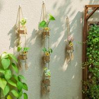 Macetas colgantes para plantas de interior, florero de vidrio pequeño para flores, florero rústico claro, florero decorativo, adornos de plantas de vidrio para sala de estar - details 1