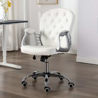 vidaXL Silla de oficina giratoria de cuero sintético en color Blanco/Negro/Rosa | cómodas modernas ergonómicas para comedor cocina salón hogar - details 0