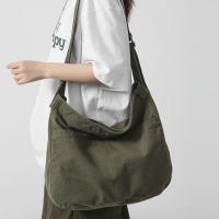 Bolso Bandolera De Lona Casual Para Mujer Y Hombre Gran Capacidad De Color Sólido Estilo Trendy Y Cool Para Estudiantes Y Adultos - details 6