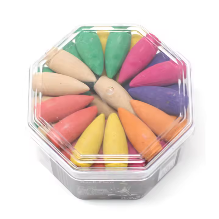 Viva Esencia – Tina con 45 conos de incienso de reflujo surtidos para cascadas de humo | Relaja tu mente, decora con estilo y disfruta de un ambiente zen | Aromaterapia natural y meditación diaria | Marca AW Artisan | Inciensos especiales - 1