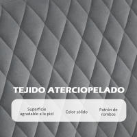 HOMCOM Sofá de 2 Plazas Tapizado en Terciopelo Sofá de Salón con 2 Almohadas Reposabrazos y Patas de Acero Doradas Sofá Pequeño Carga 240 kg para Dormitorio Oficina 124x69x76 cm Gris - details 3