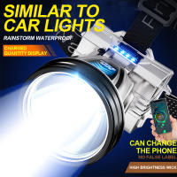 Linterna Frontal LED Recargable Super Brillante 1200mAh Alta Potencia Headlamp Para Pesca Y Camping Luz De Cara Con 3 Modos - details 6