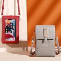 Bolso Bandolera De Cuero Sintético Moda Con Pantalla Táctil Y Pochete Exterior Para Mujer Estilo Inglés Vertical Con Slots Para Tarjetas - details 0