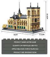 Bloques Educativos Pequeños De Arquitectura Famous Paris Notre Dame Cathedral Para Niños Y Estudiantes Juguetes Constructivos Compatible Con Lego ABS Sin Batería - details 2
