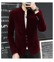 Camisa De Cuello Yuan Slim Fit En Veludo Estilo Coreano Moda Casual Para Hombres Abrigo Boutique Canario Nueva Version - details 15