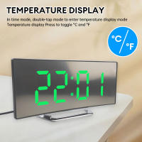 Reloj De Alarma Digital LED Con Espejo Pantalla Curva Para Estudiantes Dormitorio Sala De Estar Oficina Escuela Función De Sueño Temperatura - details 10