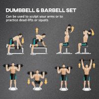 HOMCOM Juego de Mancuernas Ajustables de 20 kg 2 en 1 Juego de Pesas de Dumbbell con Barras Conexión y Barra de Extensión Kit de Levantamiento de Pesas para Hombres y Mujeres Gimnasio en Casa Negro - details 3