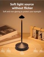Lámpara De Escritorio LED Recargable Con Sensor Táctil Luz De Lectura Inalámbrica Para Habitación Restaurante Hotel Bar Materiales ABS Y CRISTAL Estilo Moderno - details 5