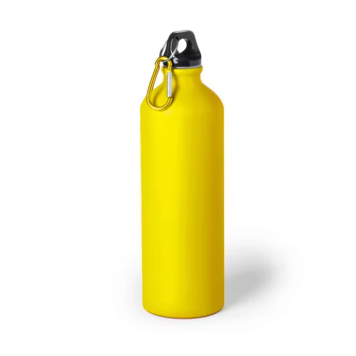 Botella de Agua de Aluminio, Capacidad 800 ml, con Tapon de Seguridad y Mosqueton Metalico, Bidon Ligero para Trekking, Camping, Gimnasio, Botella de Agua de Aluminio, Capacidad 800 ml, con Tapon de Seguridad y Mosqueton Metalico, Varios colores - 1