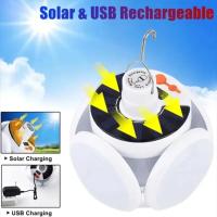Lámpara De Camping Solar Impermeable Con Luz De Fútbol Y USB Recargable Bombilla LED Plegable Para Emergencias Lámpara De Pesca Ideal Para Tienda De Campaña Jardín Hogar Coche Fiesta - details 0