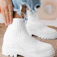 SP Botas de Mujer, calcetines, BOTAS de otoño 22, Nuevas, de gran tamaño, Caramelo, de Alta elasticidad, Vestido Volador, transpirables, De Tubo Short, de Fondo Grueso, botas de Mujer. - details 9