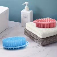 Cepillo De Ducha 2 En 1 Con Escobilla De Cerdas Y Esponja De Silicona Para Cuerpo Y Cuero Cabelludo Limpiador Exfoliante De Alta Calidad - details 4