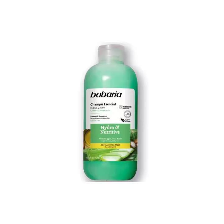 Babaria Champú Hidratante Y Nutritivo Para Cabellos Normales Aloe Y Aceite De Argán - 0.5 L.     【ROUA】 - 1