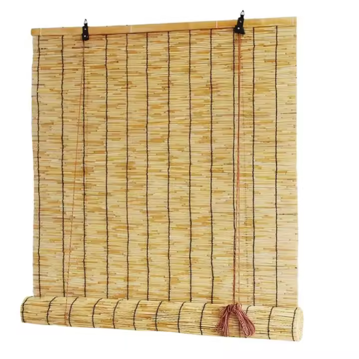 HOGUITA-Estor Enrollable Efecto Bambú, Persiana de Junco Natural para Interior y Exterior, Ideal para Jardín, Terraza o Balcón, Protección Solar y Decorativa, Variedad de medidas - 1