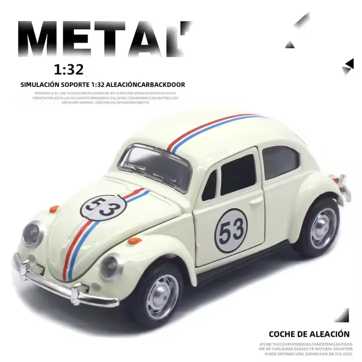 Volkswagen Beetle De 1:32 En Aleación De Metal Con Función De Retroceso Para Regalos Infantiles Modelo Clásico De Coche Diecast A931 - 1