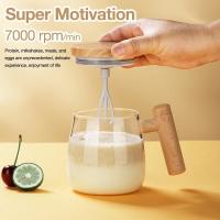 Taza mezcladora eléctrica de 400 ml con tapa, taza de café con agitación automática, taza de vidrio de borosilicato de alta pureza. - details 2