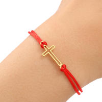 Pulsera De Acero Inoxidable Gótica Con Cruce Hollow Y Cordón Rojo Negro Para Mujer Pulsera De Moda Con Encanto Joyería Regalos - details 10