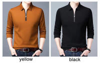 Camisa Polo Para Hombre Casual Inteligente De Manga Larga Con Cierre Y Cuello Alto Estilo De Negocios Moda Primavera Otoño Ropa Suelta - details 4