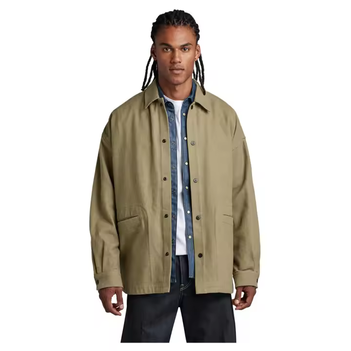 Ropa hombre Chaquetas G-star Sobrecamisa Soft Oversized Verde - 1