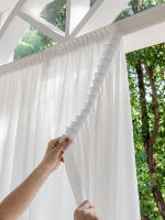 Cortina Adhesiva Semi-Blackout 1pc Blanco Instalación Sin Perforar Para Balcones Dormitorios Y Ventanas De Salón 100% Poliéster - details 3