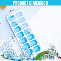 Bandejas para cubitos de hielo, 2 piezas de moldes para cubitos de hielo con tapa extraíble antiderrames, silicona de fácil liberación y bandejas flexibles para 28 cubitos de hielo - details 1