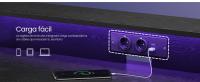 VASAGLE Escritorio para Juegos con Luces LED y Tomas de Corriente Incorporadas, Escritorio con Estante para 2 Monitores, Mesa para Oficina Dormitorio, 55 x 135 x 76 cm, Negro Ébano/Negro Carbón/Marrón Rústico - details 1