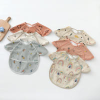 Baberos Para Bebés PU Suave Impermeable Sin Mangas Dibujos Animados Antipolvo Ropa De Comer Para Niños Y Niñas Edad 1-3 Años - details 0