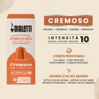 Bialetti Cápsulas de Café 100 caps - Compatibles con Nespresso® * (no vertuo) Mezcla Intenso y Cremoso  - Intensidad 11 o 9 - Café intenso y ricamente aromático/Aromas dulces y afrutados combinados con notas de biscuit - 10 cápsulas x 10 paquetes - details 2