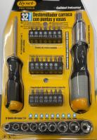 LIYSET Juego destornillador de 32 piezas. Mango ergonómico bimaterial, con agarre .Destornillador carraca con puntas y vasos. - details 0