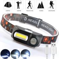 Linterna Frontal LED Multi Función XPE+COB Para Pesca Nocturna Recargable Por USB Impermeable Con Modos De Iluminación Diversos - details 3