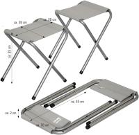 Mesa para Acampada 120x60x70cm Incl 4 Taburetes Plegable portátil como si Fuera un maletín Altura Regulable para pícnic Camping Gris Oscuro - details 1