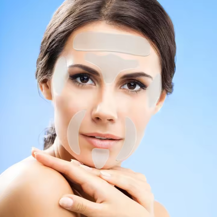 Juego De 16 Piezas De Pegatinas Antiarrugas Para El Rostro Pegatinas De Frontal Y Ojos Antiarrugas Y Levantamiento De Líneas Francesas 16 En 1 - 1
