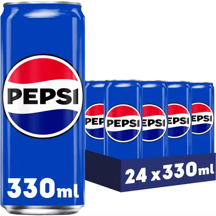 Pepsi Refresco de Cola 24 Latas x 330 ml, Bebida Gaseosa, Sabor Original, Ideal para Compartir y Refrescarte en Cualquier Momento - 1