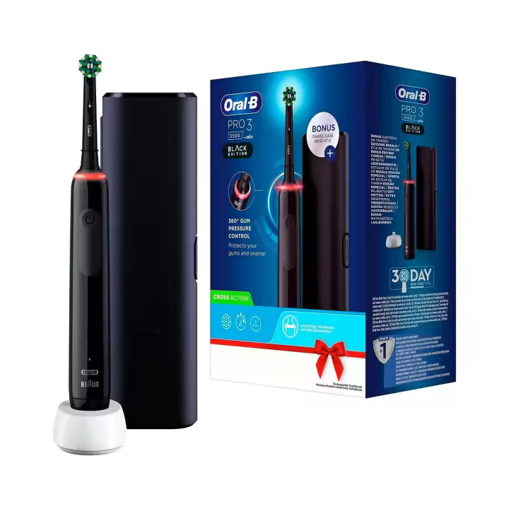 BRAUN ORAL-B Vitality Pro3 3500 Negro + Estuche /  Cepillo de dientes eléctrico recargable / Tecnología de limpieza 3D - 1