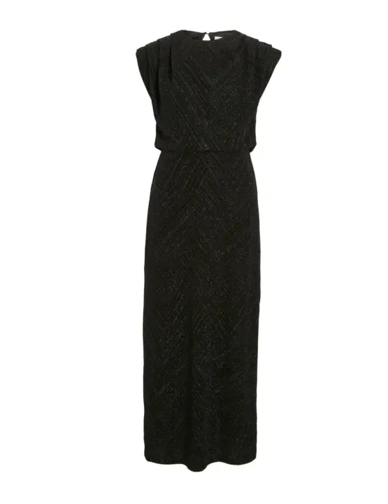 Vestido fiesta Vila Zoe largo negro brillos para mujer - 1