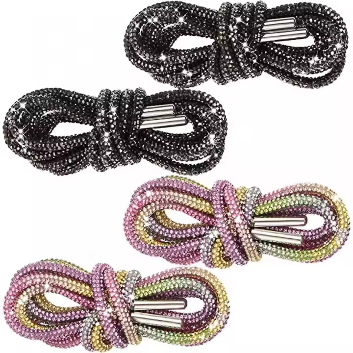 cordones de cuerda con brillantes y cristales para zapatos, de repuesto, redondos y brillantes. - 1