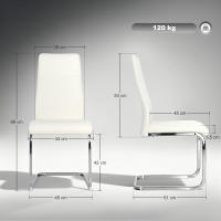 HOMCOM Juego de 4 Sillas de Comedor, Sillas de Cocina con Asiento y Respaldo Acolchado, Tapizado en Terciopelo, Patas de Acero, para Oficina, Conferencia, Sala de Estar, Crema - details 2
