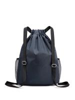 Mochila unisex azul marino de gran capacidad impermeable con cordón para ciclismo al aire libre - details 2
