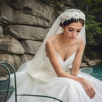 Accesorio De Cabello Para Novia Con Encaje Y Flores Dos Capas Diadema Con Velo De Novia Para Mujeres Accesorios De Boda Fotografía - details 0