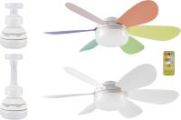 Ventilador de Techo, 40W, Iluminación y Ventilación con Diseño Intercambiable, 2 Juegos de Aspas, 3 Velocidades, Mando a Distancia y Lámpara de Ahorro de Energía [Clase de eficiencia energética A] - details 0