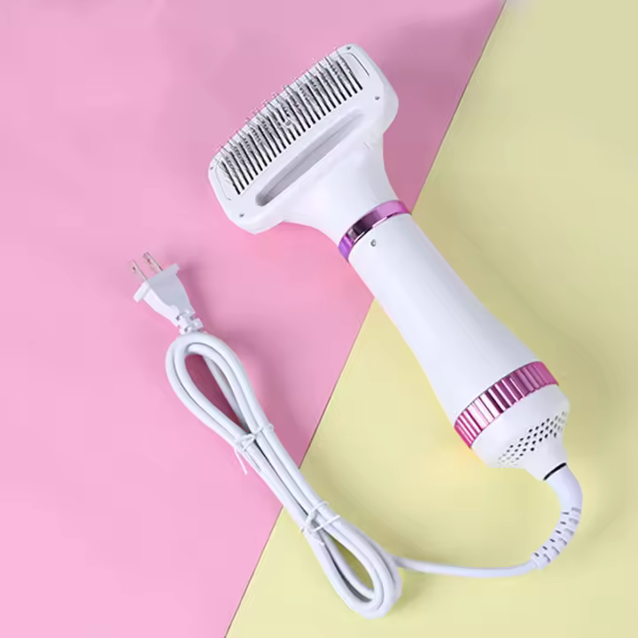 Secador de Pelo para Mascotas | Secador de Pelo Portátil y Silencioso 2 en 1 con un Cepillo Práctico | Temperatura Ajustable | para Perros y Gatos Pequeños y Medianos, - 1