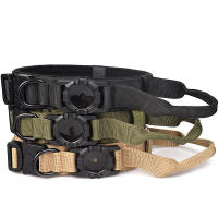 Correa Táctica Para Perros Con Portador Ajustable De Nylon Para AirTag Cierre Metálico Antipánico Accesorios Para Perros Seguros Y Duraderos - details 0
