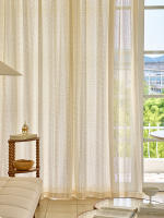 Cortina Bohemia Beige Transparente Japonesa Geométrica Para Decoración De Habitaciones Con Bolso De Percha 1 Pieza - details 8