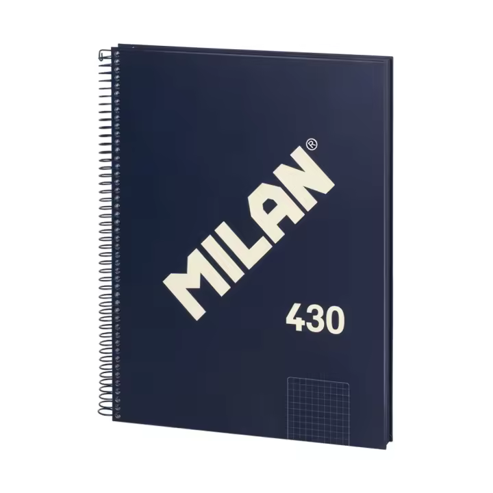 CUADERNO ESPIRAL MILAN AZUL, CUADRO 5X5, A4, TAPA DURA, 80 HOJAS, 95 GR. SERIE 1918 - 1