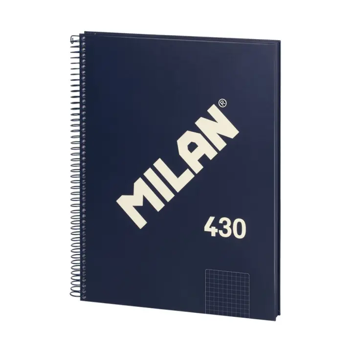 CUADERNO ESPIRAL MILAN AZUL, CUADRO 5X5, A4, TAPA DURA, 80 HOJAS, 95 GR. SERIE 1918 - 1
