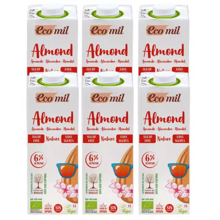 Pack 6x Bebida de Almendra Ecológica Nature 1l Ecomil - 1